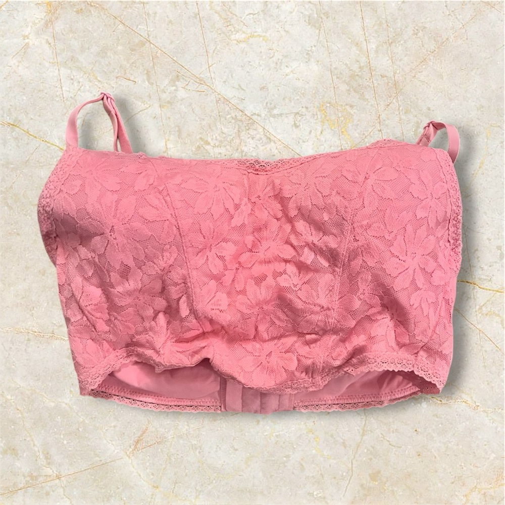 Pink Lace Crop Top